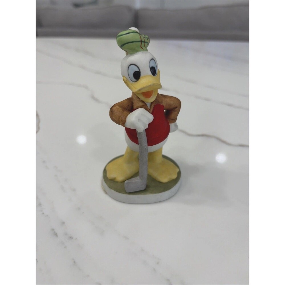 Walt Disney Productions Bisque Donald Duck Playing GOLF  4.5”Figurine